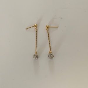 Gold Plated Dangle Drop Ball earrings